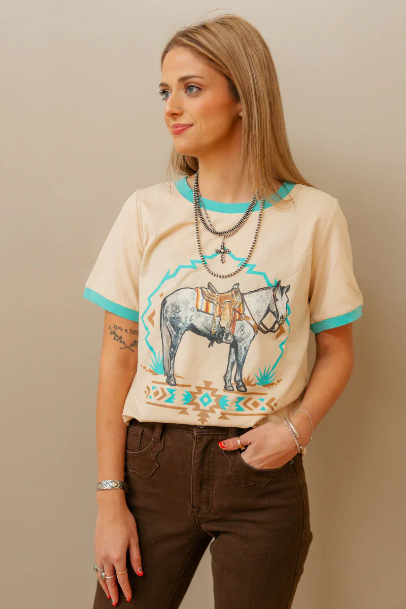 The Turquoise Trail Ringer Tee