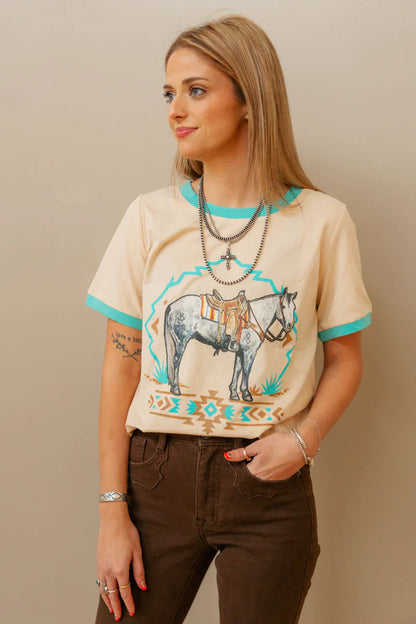 The Turquoise Trail Ringer Tee