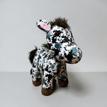 TURQUOISE CONCHO COWPRINT HORSE - MEDIUM FARM PAL