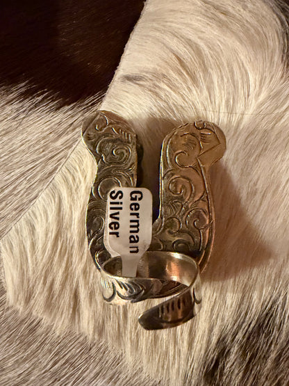 The Carved Bone Horseshoe Ring
