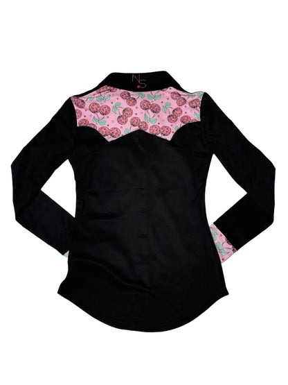 Cherry Groove Girls Western Pearl Snap Rodeo Shirt