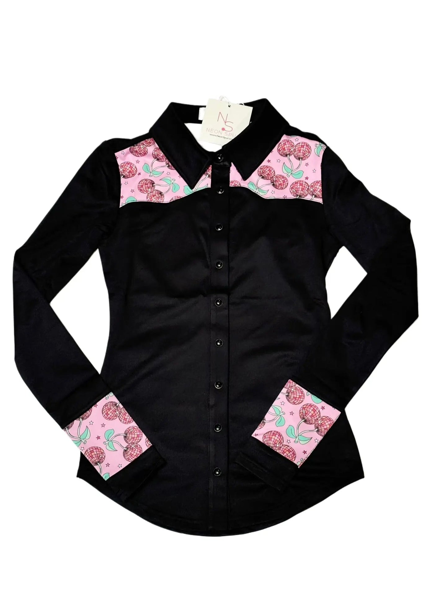 Cherry Groove Girls Western Pearl Snap Rodeo Shirt