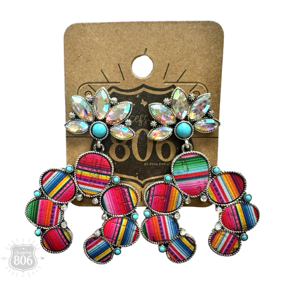 Serape horseshoe earring