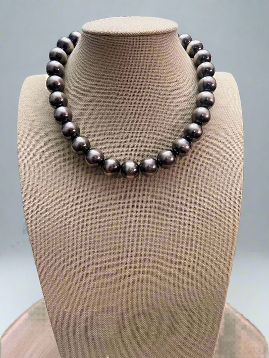 14mm Sterling Pearl Necklace — 16 inch