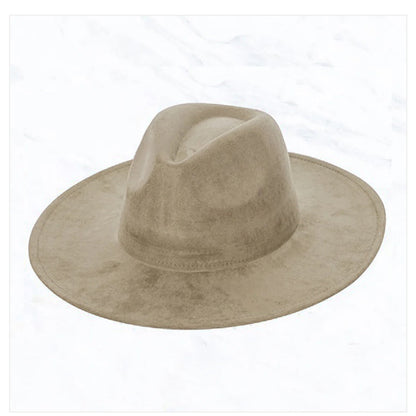 **Boho Western Hat w/ Choice of Feather Hat Band-Taupe 982b