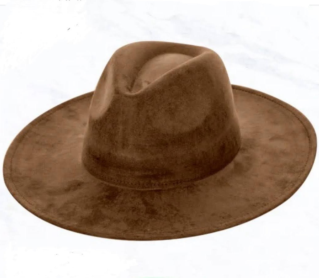 Brown Leather Hat Band w/ Turquoise Slab + Choice of Boho Hat
