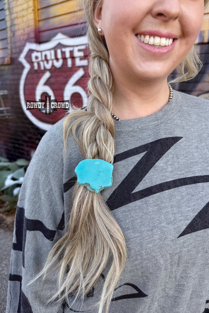 DS Turquoise Rock Ponytail Holder