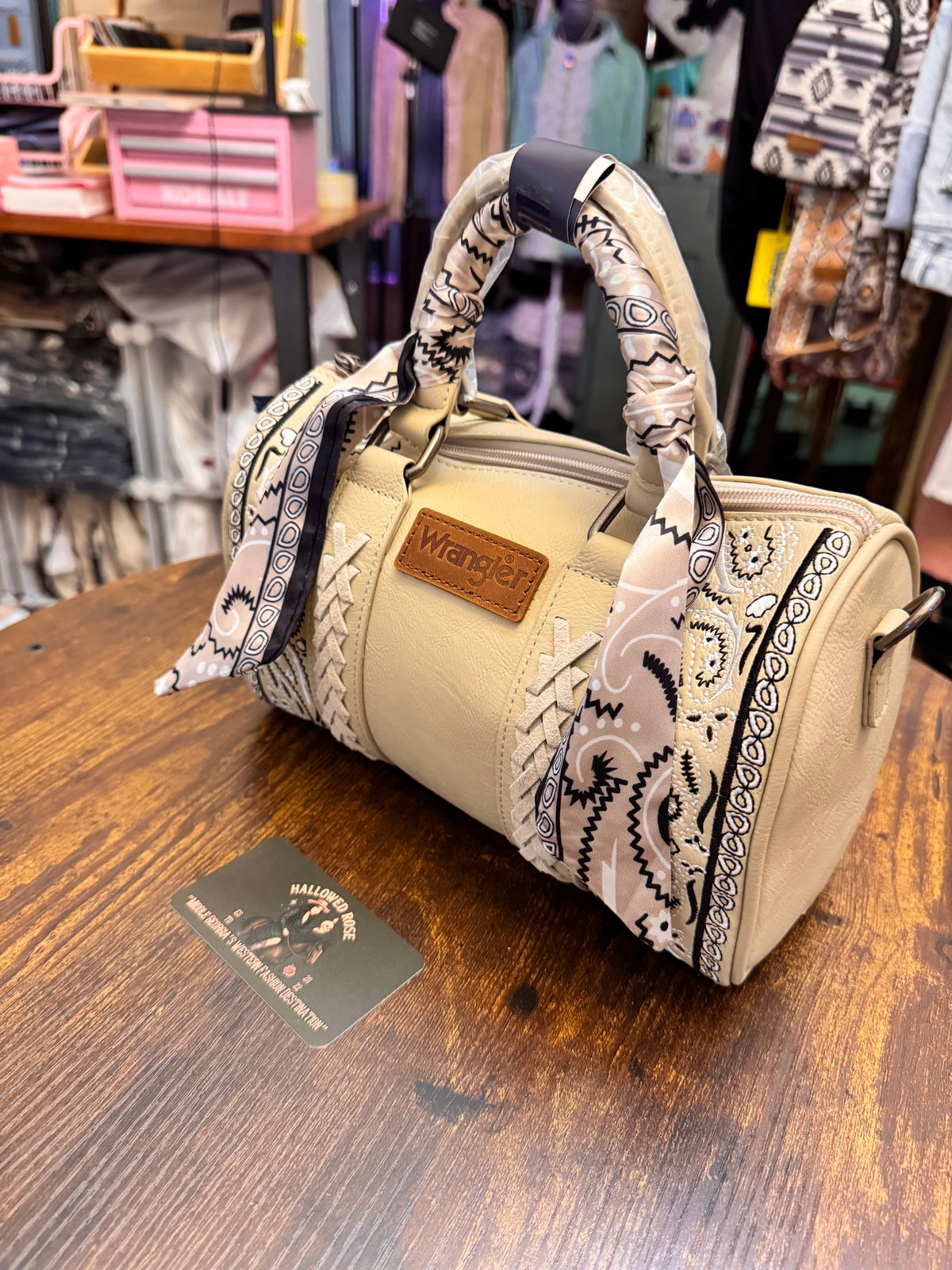Wrangler Braided Paisley Bandana Boston Bag