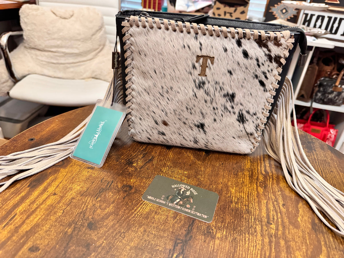 Trinity Ranch Cowhide Fringe Crossbody Bag