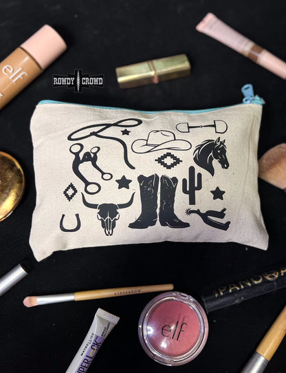 DS Western Collage Cosmetic Bag