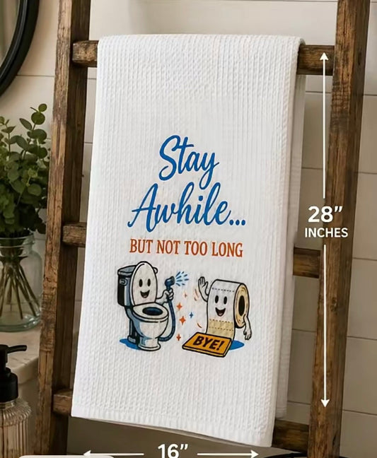 Absorbent Microfiber Bath Hand Towel – Funny Guest Towel (16x28 in)