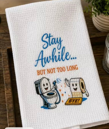 Absorbent Microfiber Bath Hand Towel – Funny Guest Towel (16x28 in)