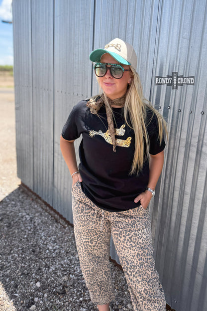 DS Leopard Spur Tee- BLACK