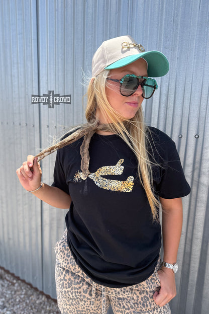 DS Leopard Spur Tee- BLACK