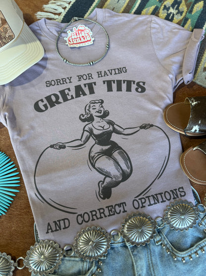 Sorry For Having Great Tits Graphic Tee
