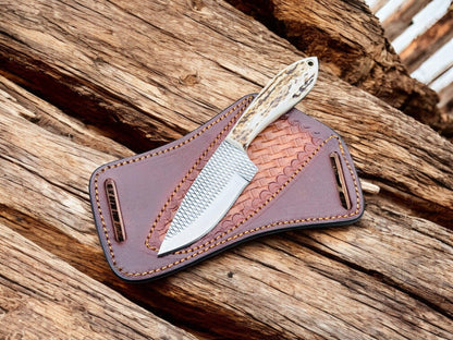 Handmade Cowboy Knife – Rasp Tool Steel & Antler Handle