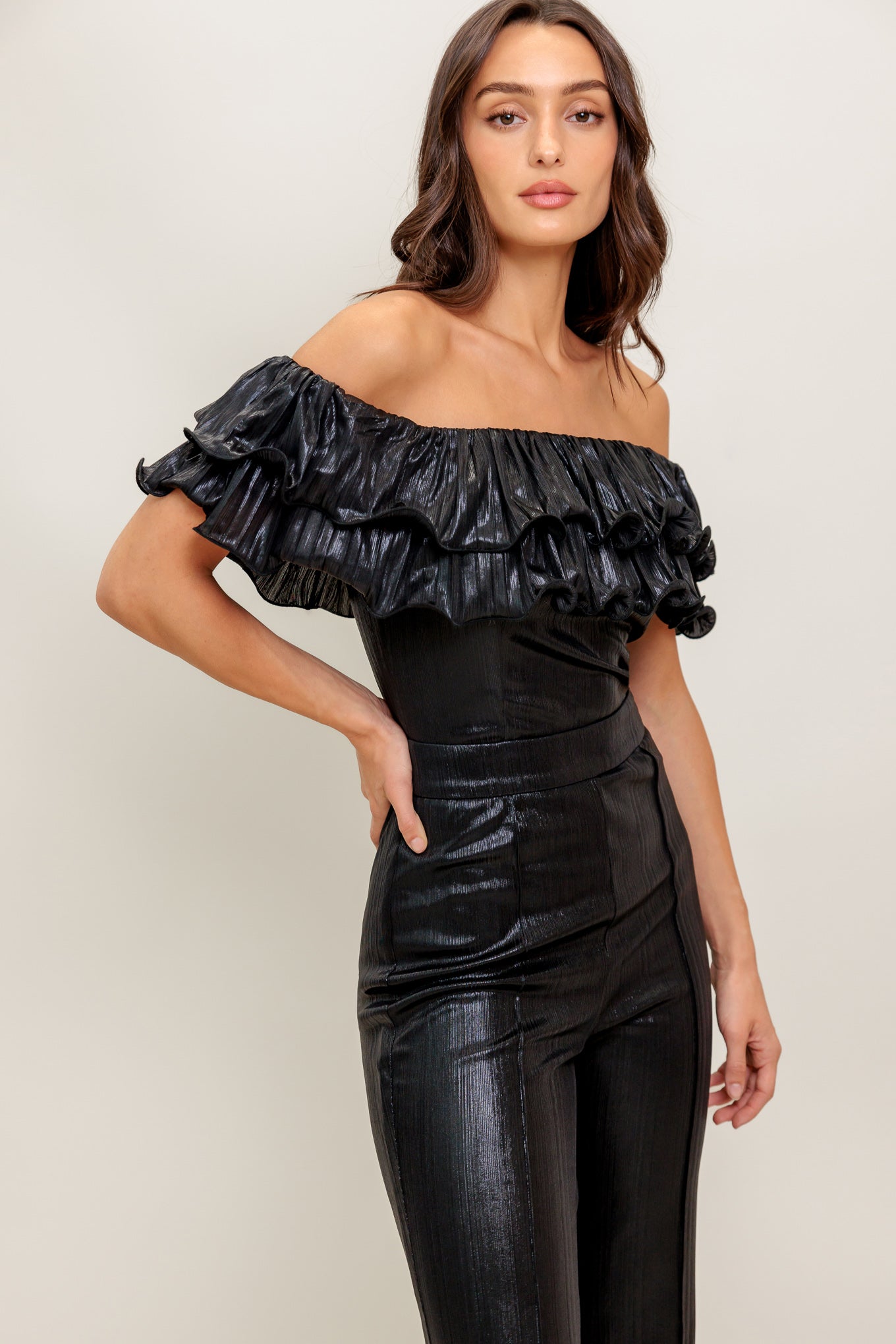 ANGEL EYES COATED WOVEN JUMPSUIT