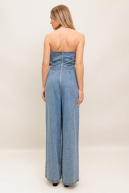 URBAN HARNESS DENIM JUMPSUIT