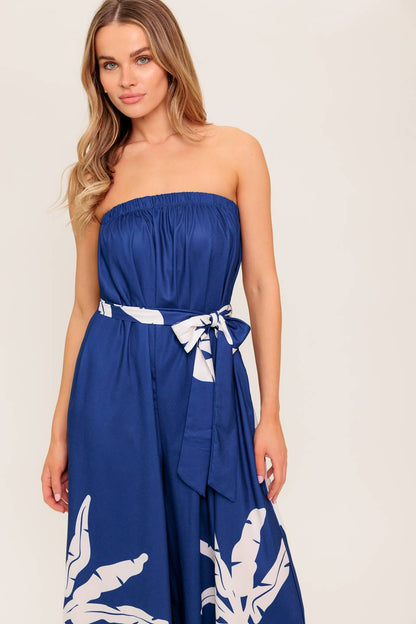 SERENE DAYS NAVY WOVEN JUMPSUIT