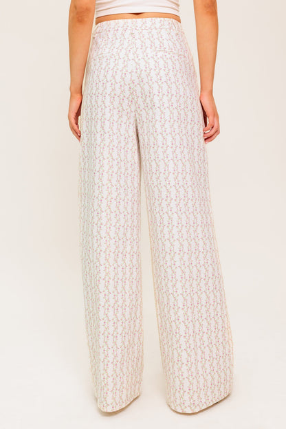 CITRUS FLOW IVORY WOVEN PANTS