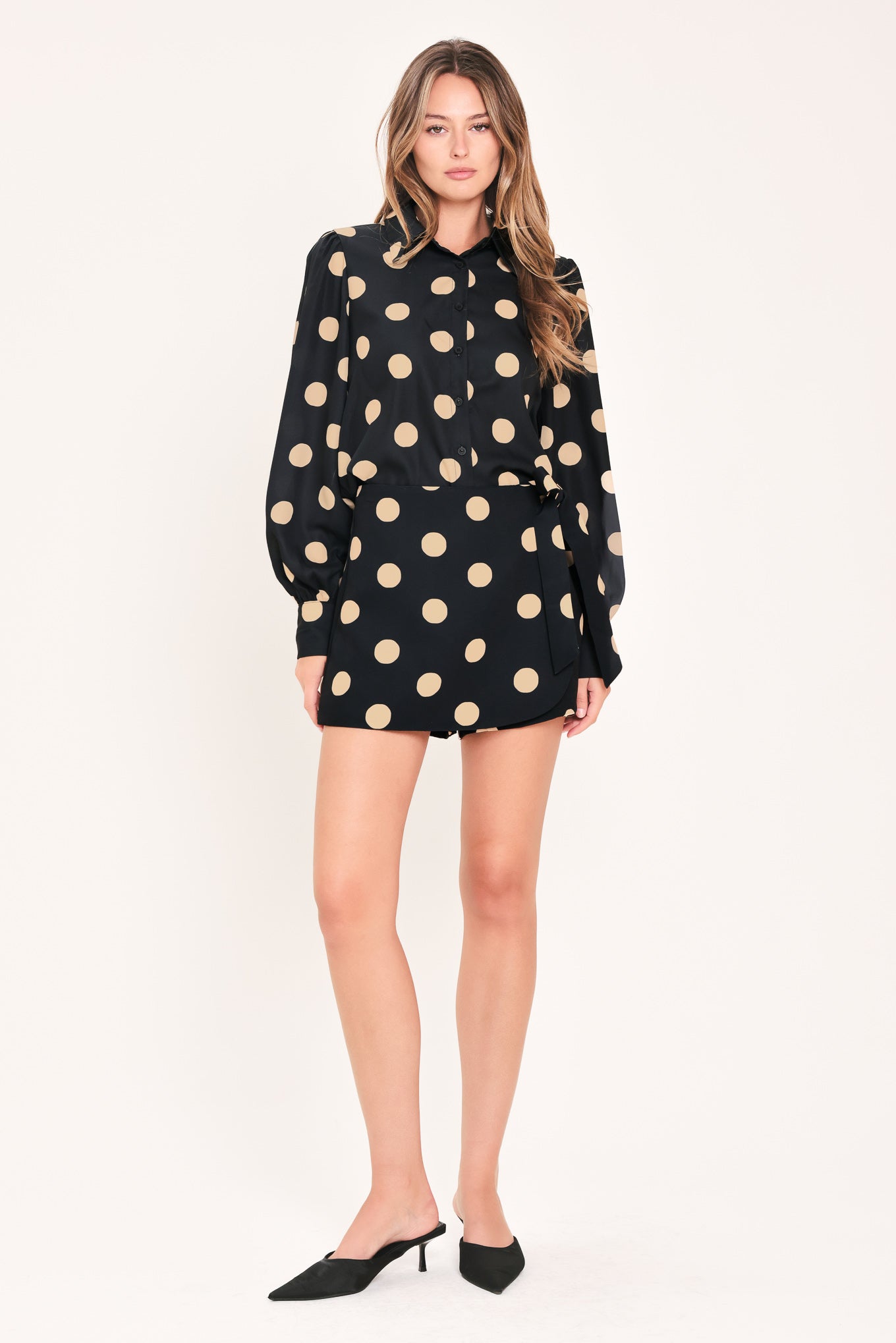 MODERN MUSE PRINTED WRAP-FRONT SIDE-TIE SKORT