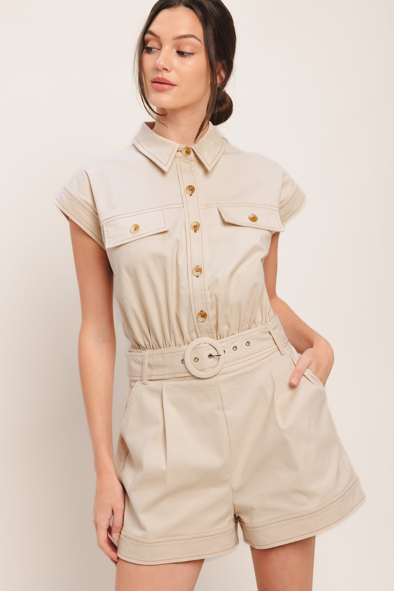 EVERYDAY UTILITY WOVEN ROMPER