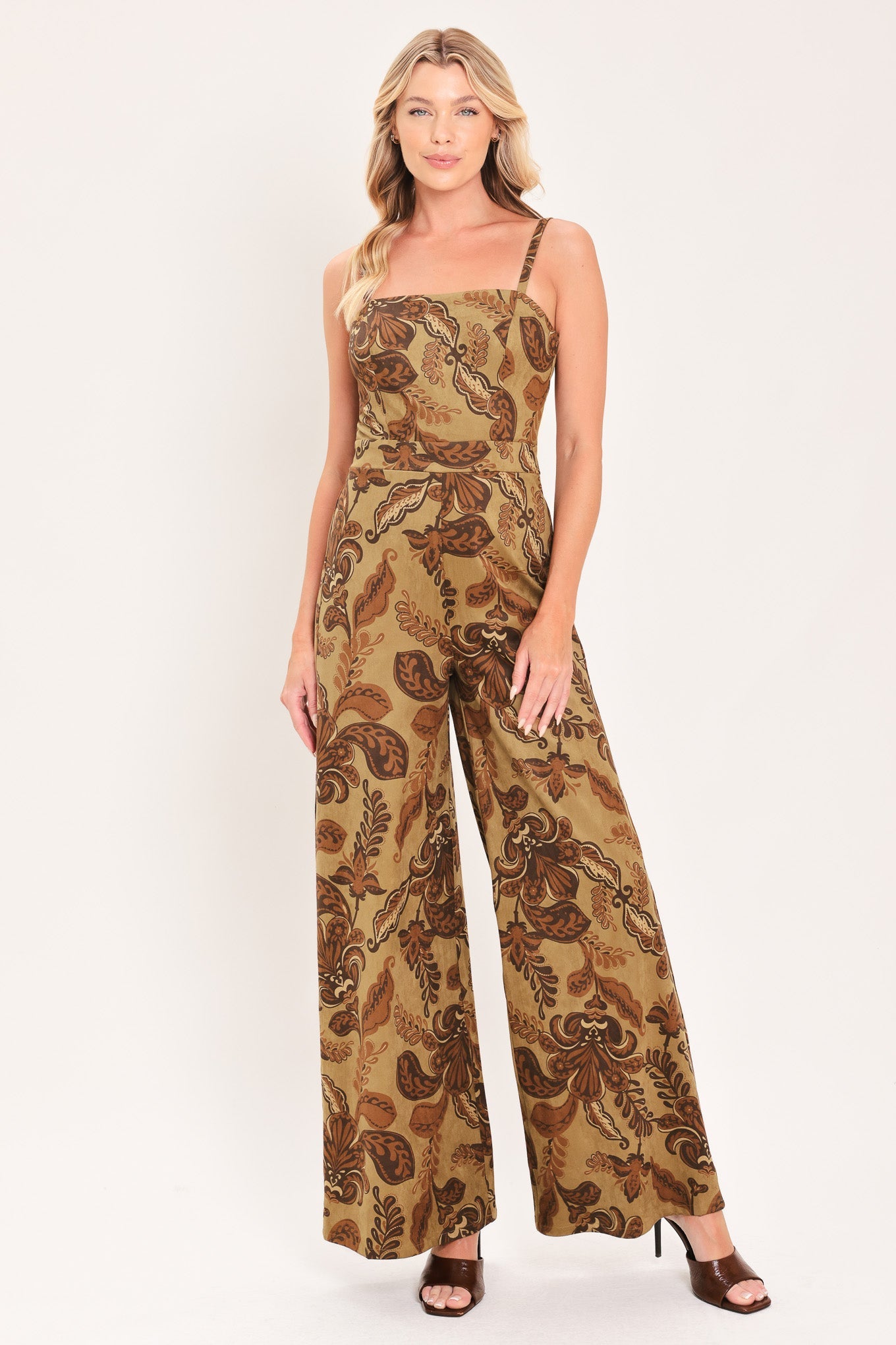 ACORN ARABESQUE ESCAPE FAUX SUEDE JUMPSUIT