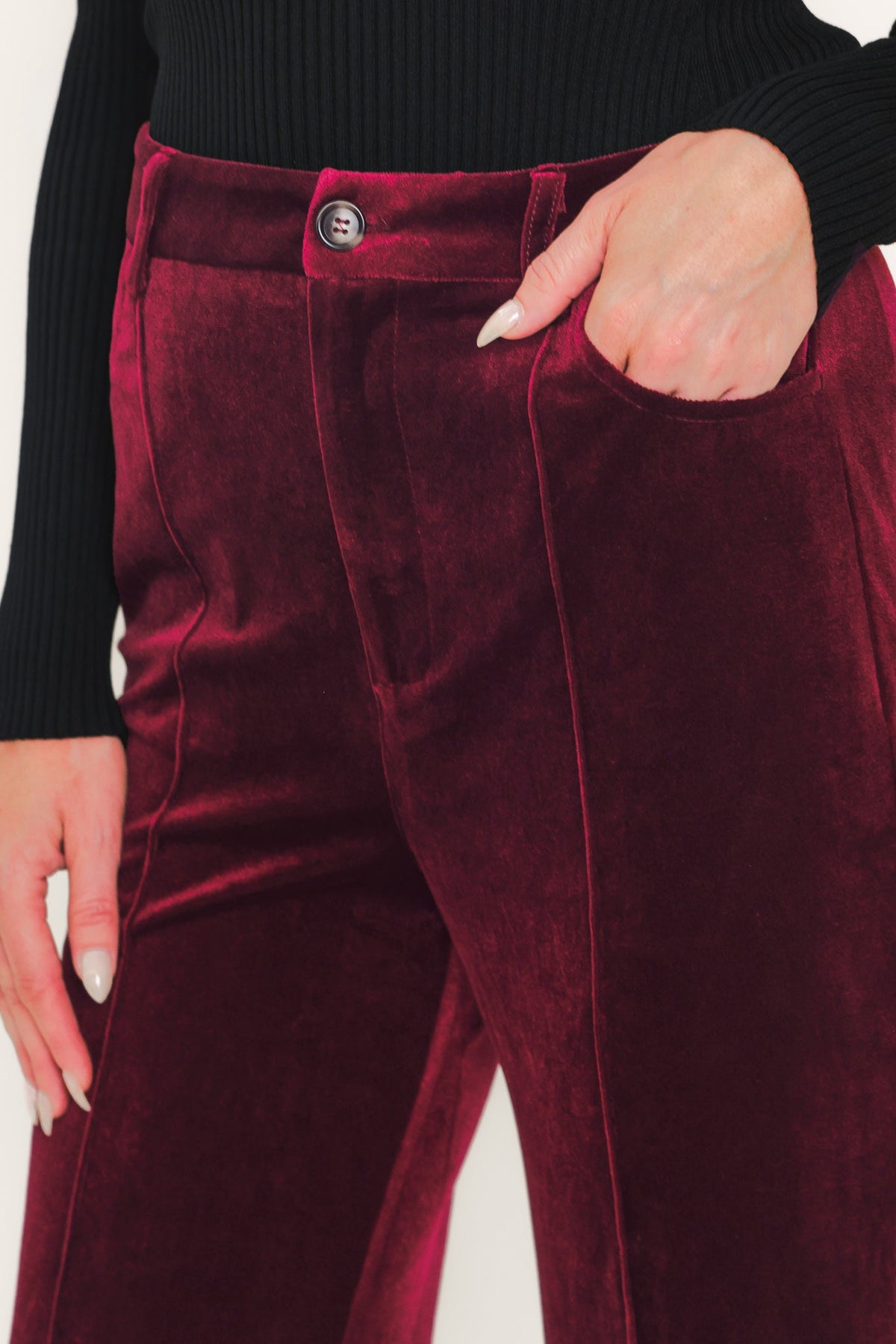 BORDEAUX EDGE BURGUNDY TAILORED PANTS