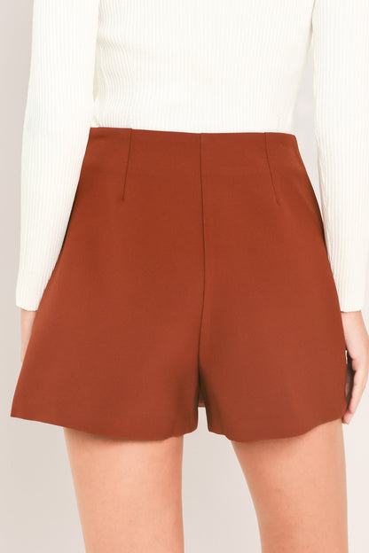 SPICED HORIZON RUST TENCEL SIDE-ZIP SKORT