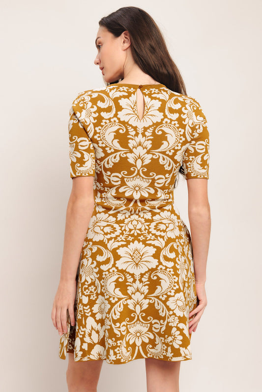 AMBER BLOOM SWEATER KNIT MINI DRESS