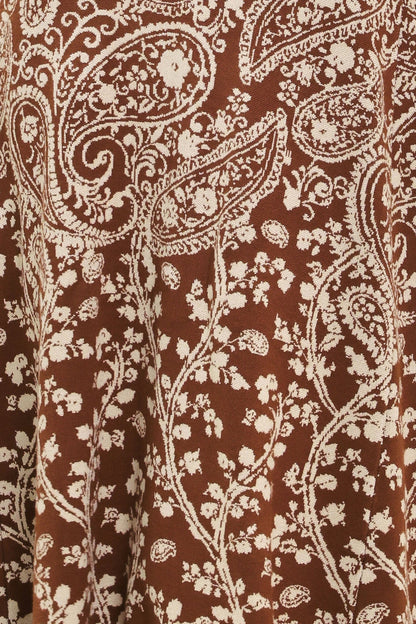 HAZEL PAISLEY EMBRACE JACQUARD SWEATER MIDI DRESS