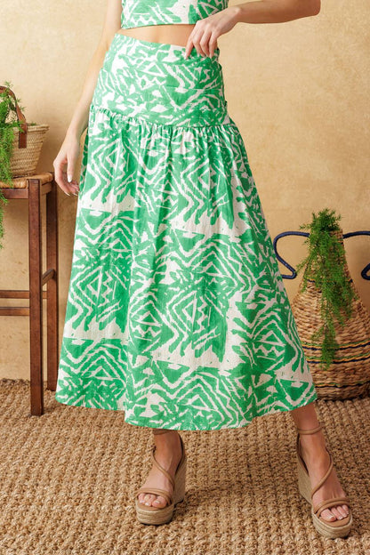 DESTINED FOR MORE WOVEN TOP AND SKIRT SET