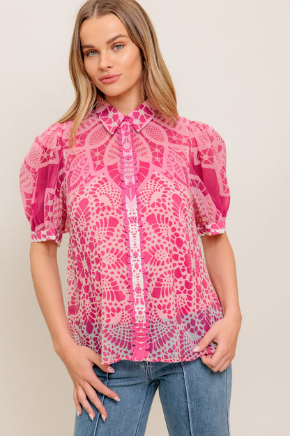 PRECIOUS HEART WOVEN TOP