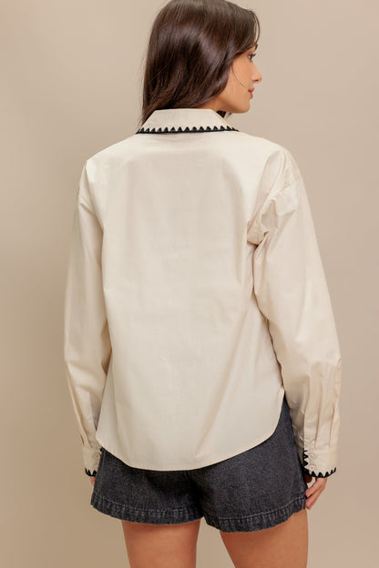 MONO EDGE WOVEN TOP