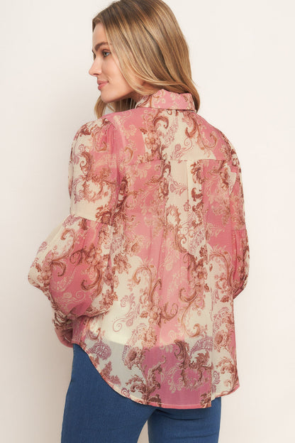 ROCOCO ROSE WOVEN TOP