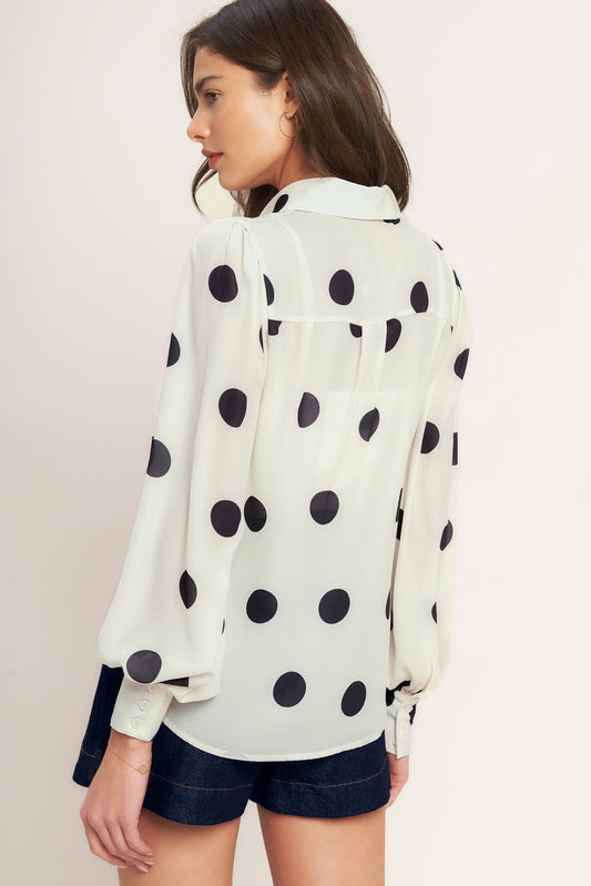 PLAYFUL CONFIDENCE WOVEN TOP