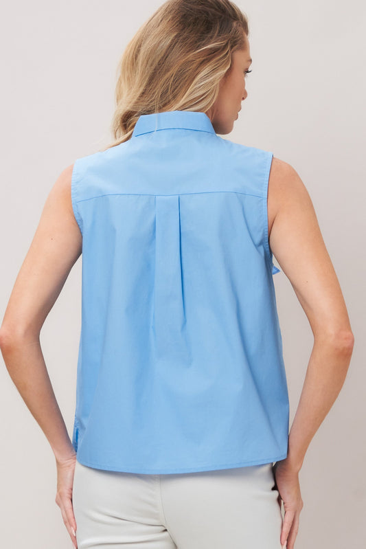 ELEGANT SKY WOVEN TOP
