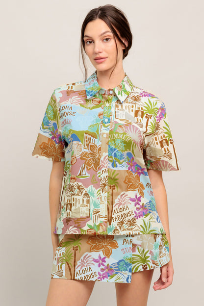 SUNSHINE GETAWAY WOVEN TOP
