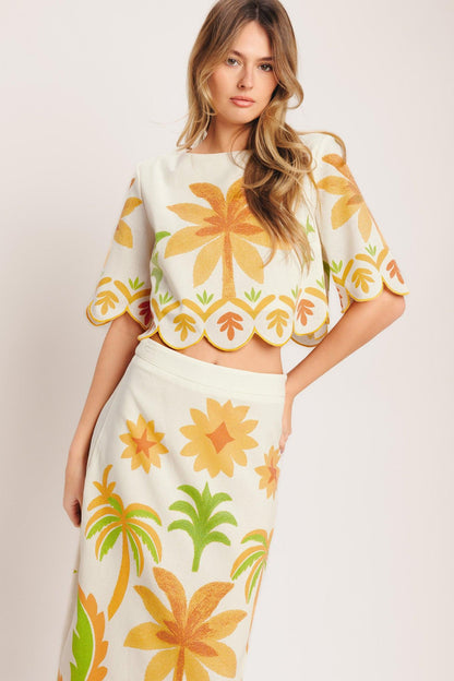 VINTAGE ISLAND WOVEN CROP TOP