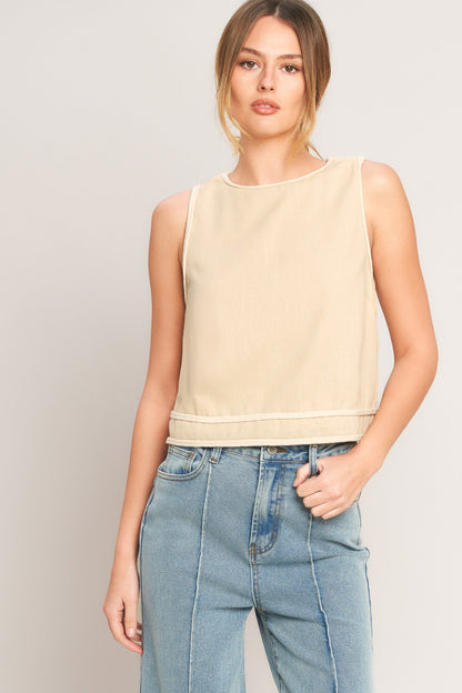 ELEVATED ESSENTIAL WOVEN TOP