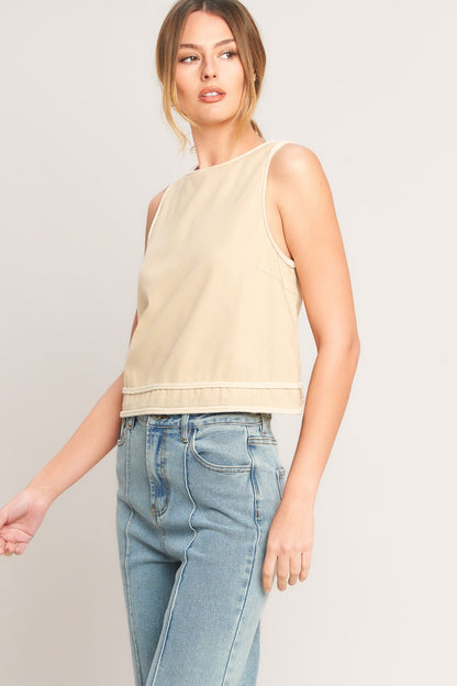 ELEVATED ESSENTIAL WOVEN TOP