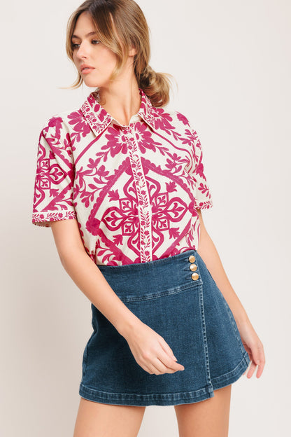 WEEKDAY WRAP WOVEN TOP