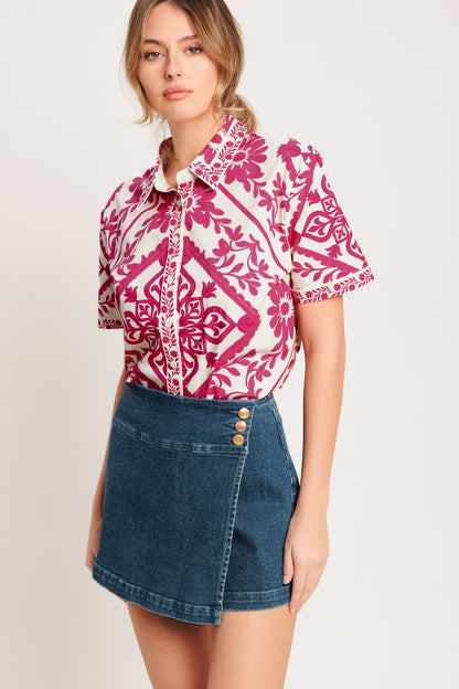 WEEKDAY WRAP WOVEN TOP