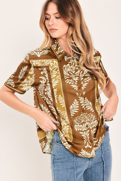 VINTAGE MANOR PALAZZO WOVEN TOP