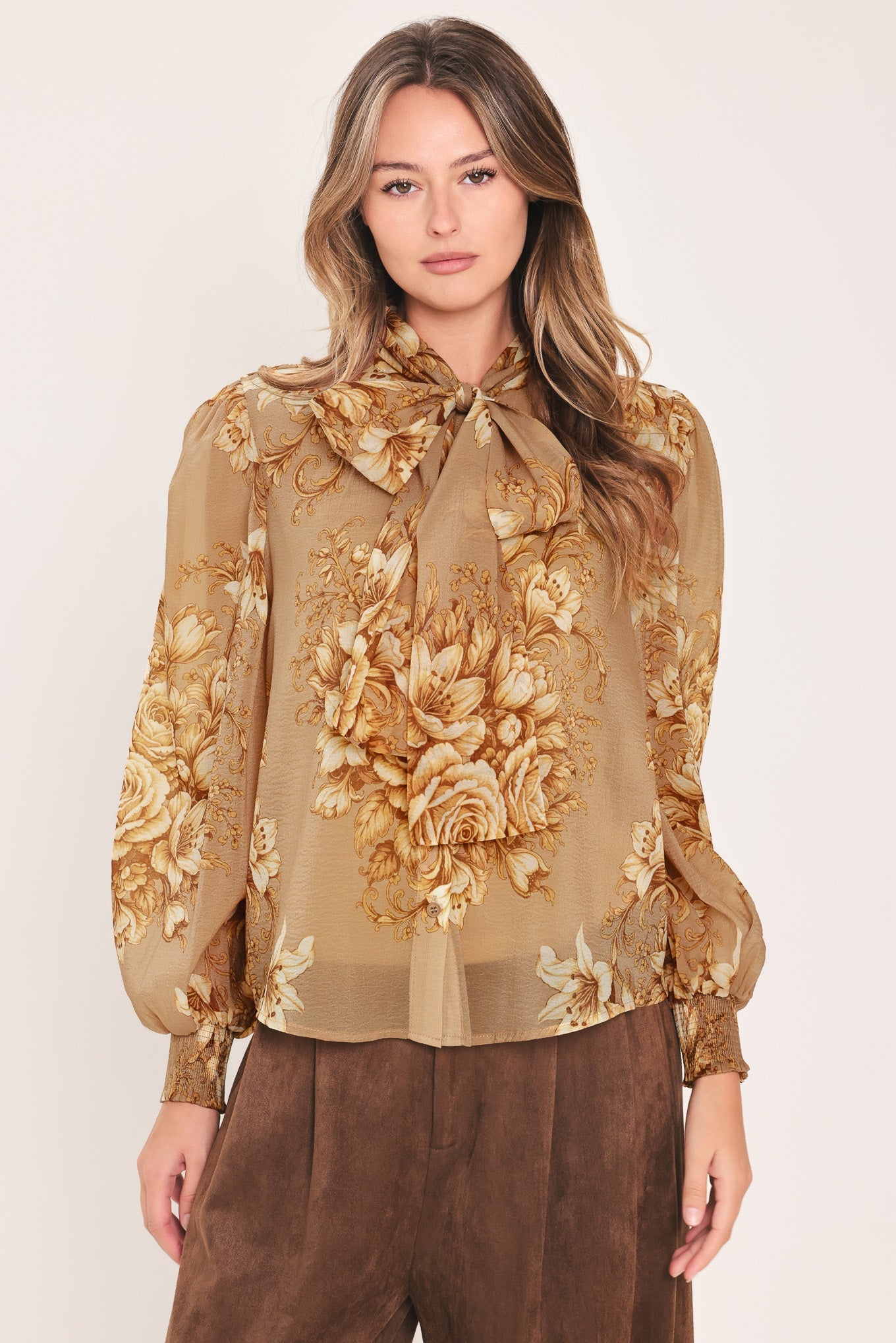 MOONLIT GARDEN BOW TIE BLOUSE