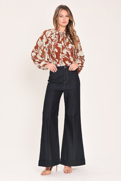 GOLDEN SEASON RUST HARDWARE-DETAIL BLOUSE
