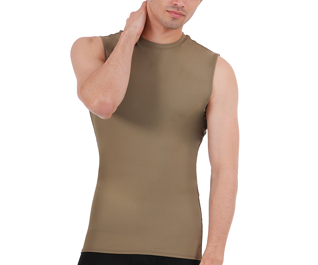 Insta Slim Big and Tall Compression Sleeveless High CrewNeck 2MAT018BT