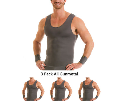 3-Pack Insta Slim Activewear Compression Muscle Tank Shirt MA0003BT