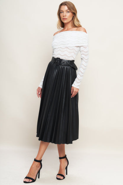 YOU FILL MY LIFE WITH LEATHER MIDI SKIRT