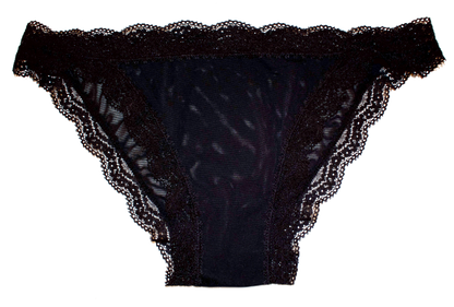 Mesh Bikini with Lace Trim at the Waist and Leg, XS-2X